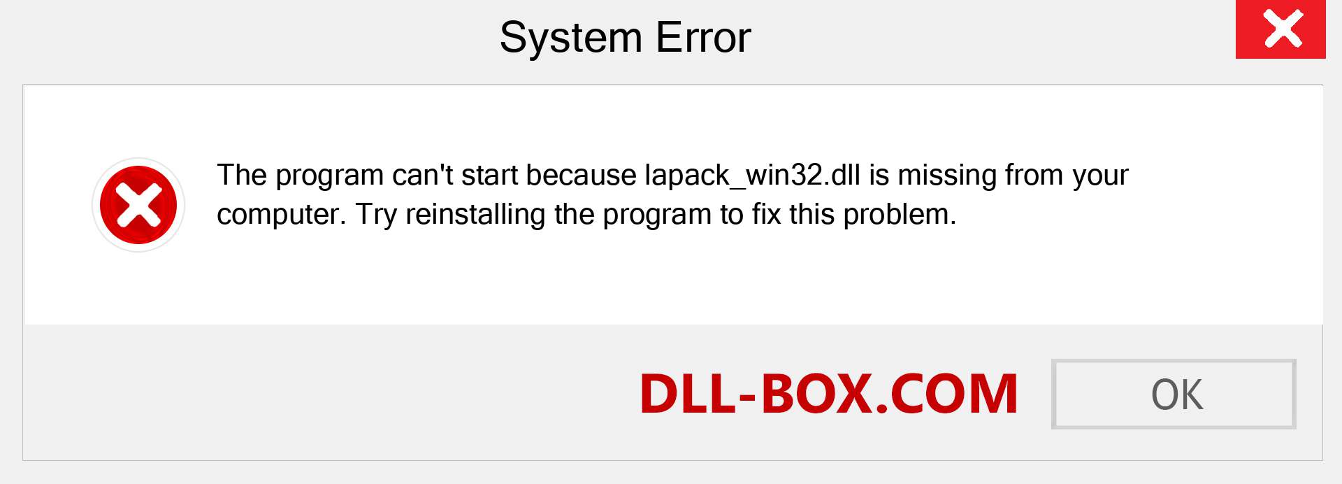  lapack_win32.dll file is missing?. Download for Windows 7, 8, 10 - Fix  lapack_win32 dll Missing Error on Windows, photos, images
